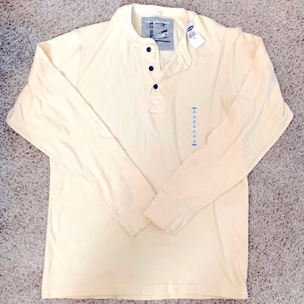 Old Navy Men’s Cream Thermal Long Sleeve Shirt XL NWT